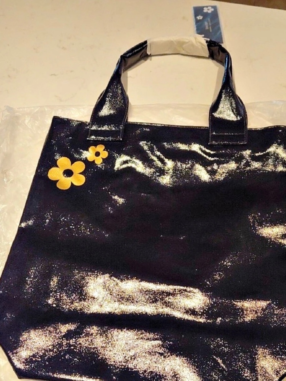 Marc Jacobs✨🖤💛🖤 Daisy Fragrance Promotional Tote Bag Black & Gold - Picture 2 of 2